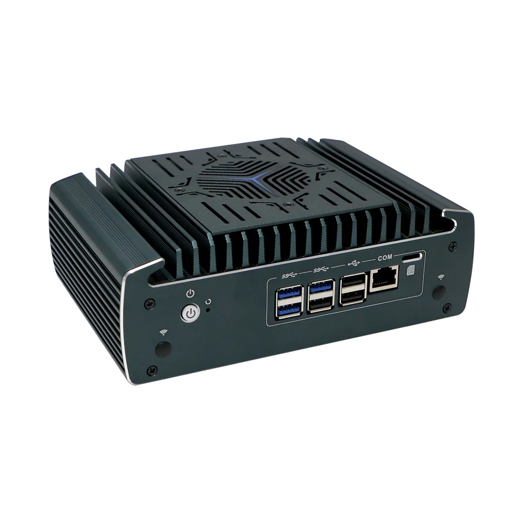 HUNSN Micro Firewall Appliance, RX14,Mini PC, VPN, Router PC, AES-NI, 6 x 2.5GbE I225-V B3, HDMI, DP, COM, Nano SIM Slot, TPM2.0