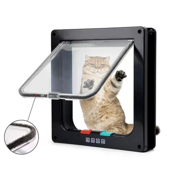 Weatherproof Cat Door with 4-Way Locking, for Cats up to 20 lbs, Interior/Exterior Pet Door for Doors, Cabinets, Garage – 4 Sizes 1