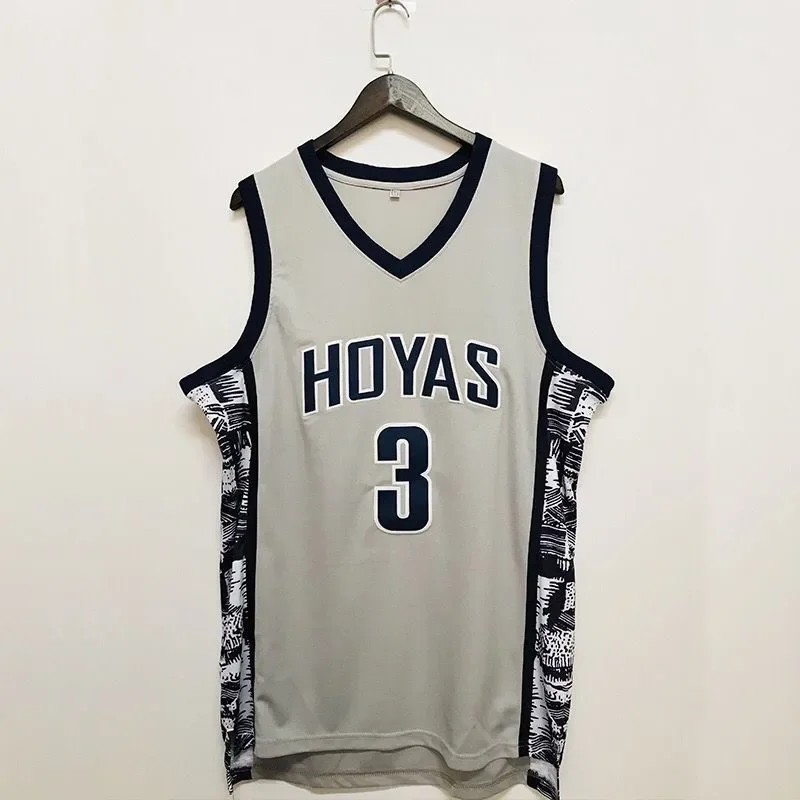 

Basketball Jersey Oversize Men Legend 3 Iverson Georgetown Hoyas Athletic Sports Women Embroidery High Street Hip Hop Sportswear