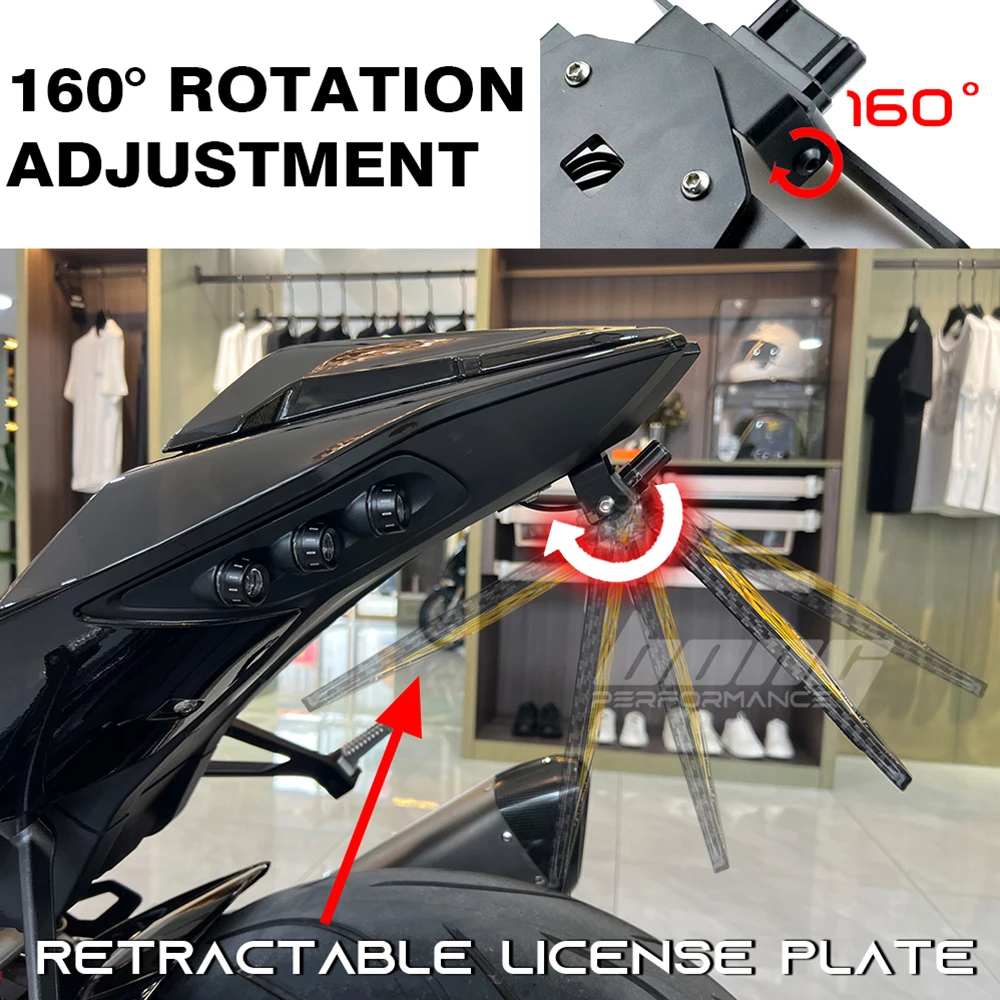 Support De Plaque D’immatriculation Court Réglable Pour BMW S1000RR M1000RR 2019-2023 Et S1000R 2021-2023 – Montage Sans Modification