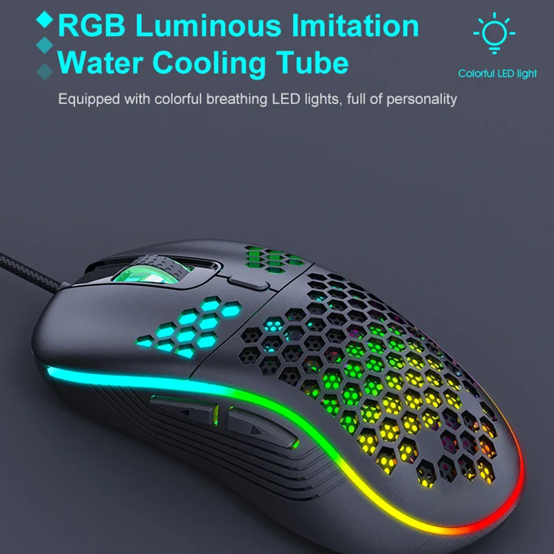 best gaming mouse for large hands Ergonomic Wired Gaming Mouse Honeycomb Hollow Design Backlit Mouse 4800 DPI Gaming Mouse PC Notebook Office RGB Luminous Mouse gaming mouse for large hands