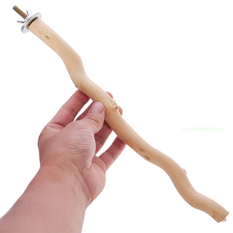 1pcs Parrot Stand Rod Toys Wood Fork Branch Perch Pet Bird Chewing Toy Bird Cage Hanging Swing Playground Supplies bird toys