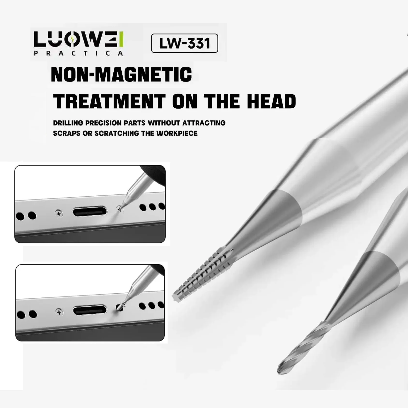 루웨이 LW-331 2.35mm 합금 휴대폰 수리용 나사 제거 슬라이딩 드릴 비트 제거 추출 도구 (휴대폰 수리용)