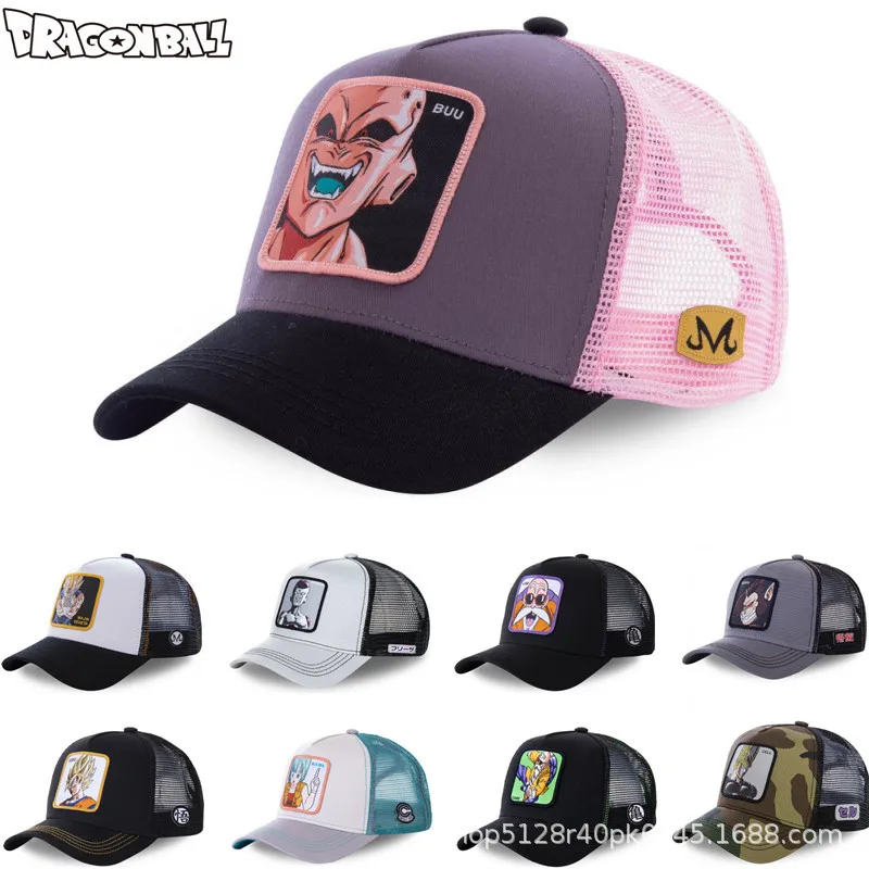 New Fashion Dragon Ball Cartoon Baseball Cap Anime Snap Cotton Baseball Cap Men's Women's Hip Hop Mesh Trucker Cap