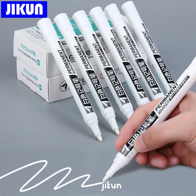 10 Pack White paint markers Concentrated oily ink quick drying waterproof  and non fading paint pen fabric paint graffiti ink - AliExpress