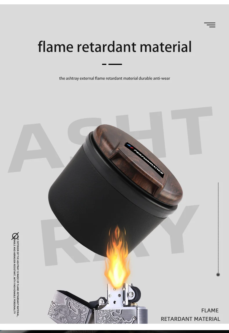 Pour Fumeurs Conducteurs Cendrier De Voiture LED Pour BMW - Avec Éclairage Bleu | Compatible E90, E92, F10, X5, M3 Cendrier LED