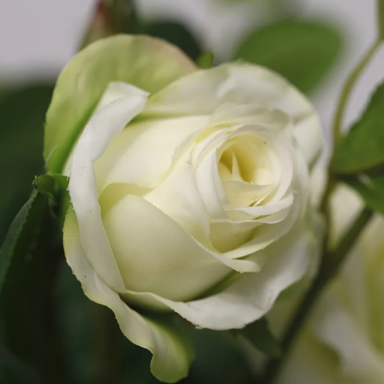 3 Köpfe hochwertige Rose gefälschte Blumen künstliche Hand fühlen sich feuchtigkeitsspendende Blumen Pflanzen Zuhause Wohnzimmer Büro Party Dekoration – Detail 14