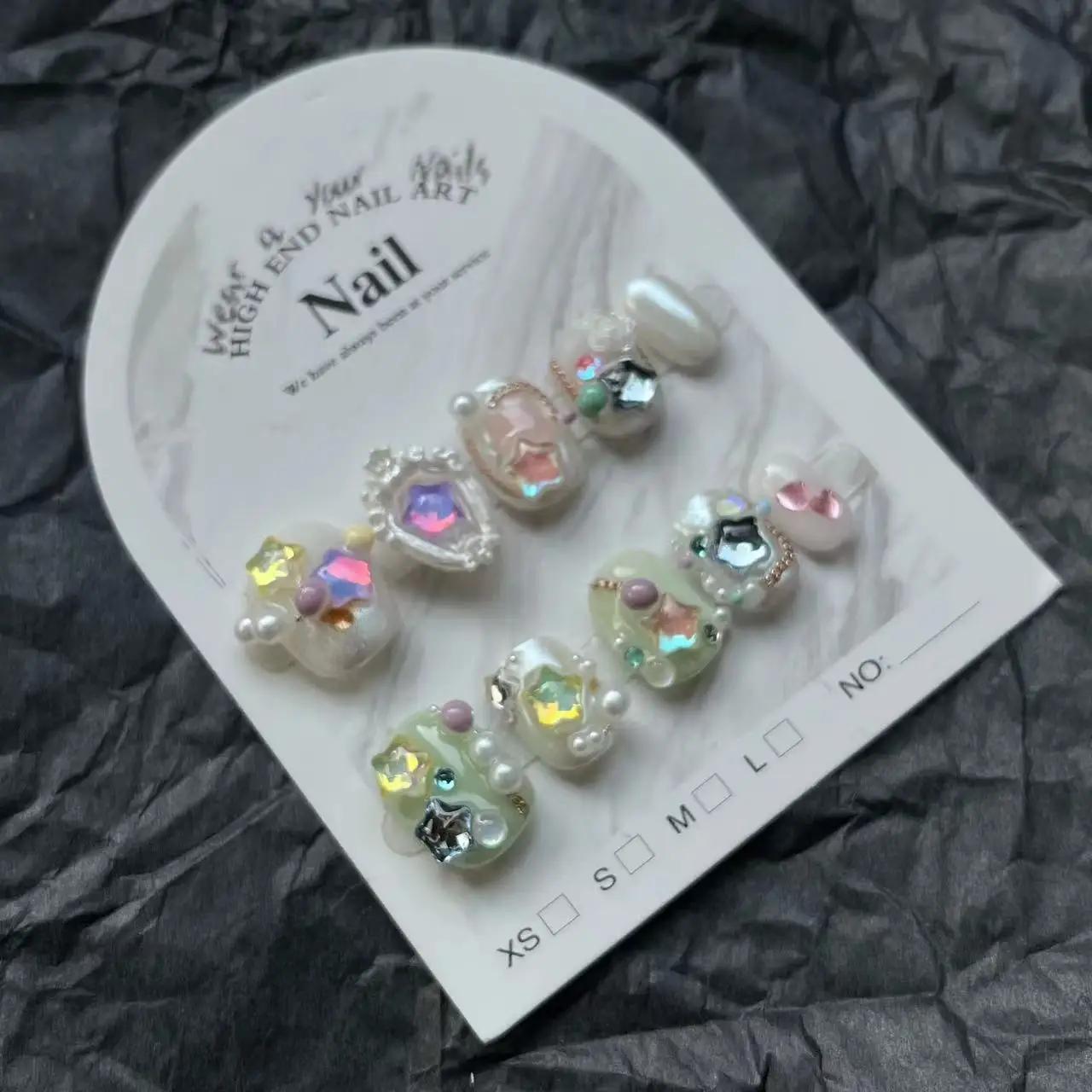 럭셔리 핸드메이드 프레스 네일 짧은 풀 커버 가짜 네일 팁, 바로크 반짝이 아크릴 프레스, 인공 가짜 팁 프레스 아트