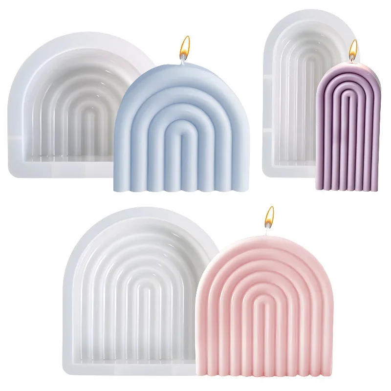 

Creative Arch Door Silicone Candle Mold DIY U-Shaped Rainbow Bridge Plaster Epoxy Resin Candles Making Supplies Home Decor