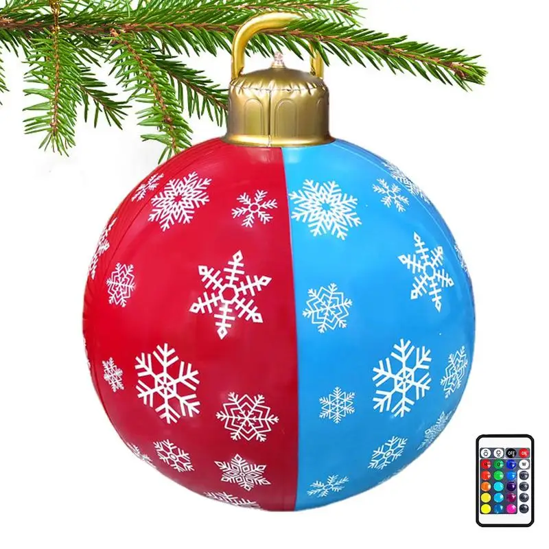 

60cm Large PVC Christmas Balls Decorations Christmas Tree Gift Christmas Home Outdoor Lighted Inflatable Ornaments New Year