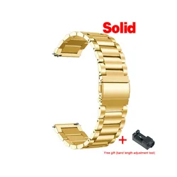 Premium Stainless Steel Metal Strap - Universal 22MM Bracelet for Watch Color (Gold)