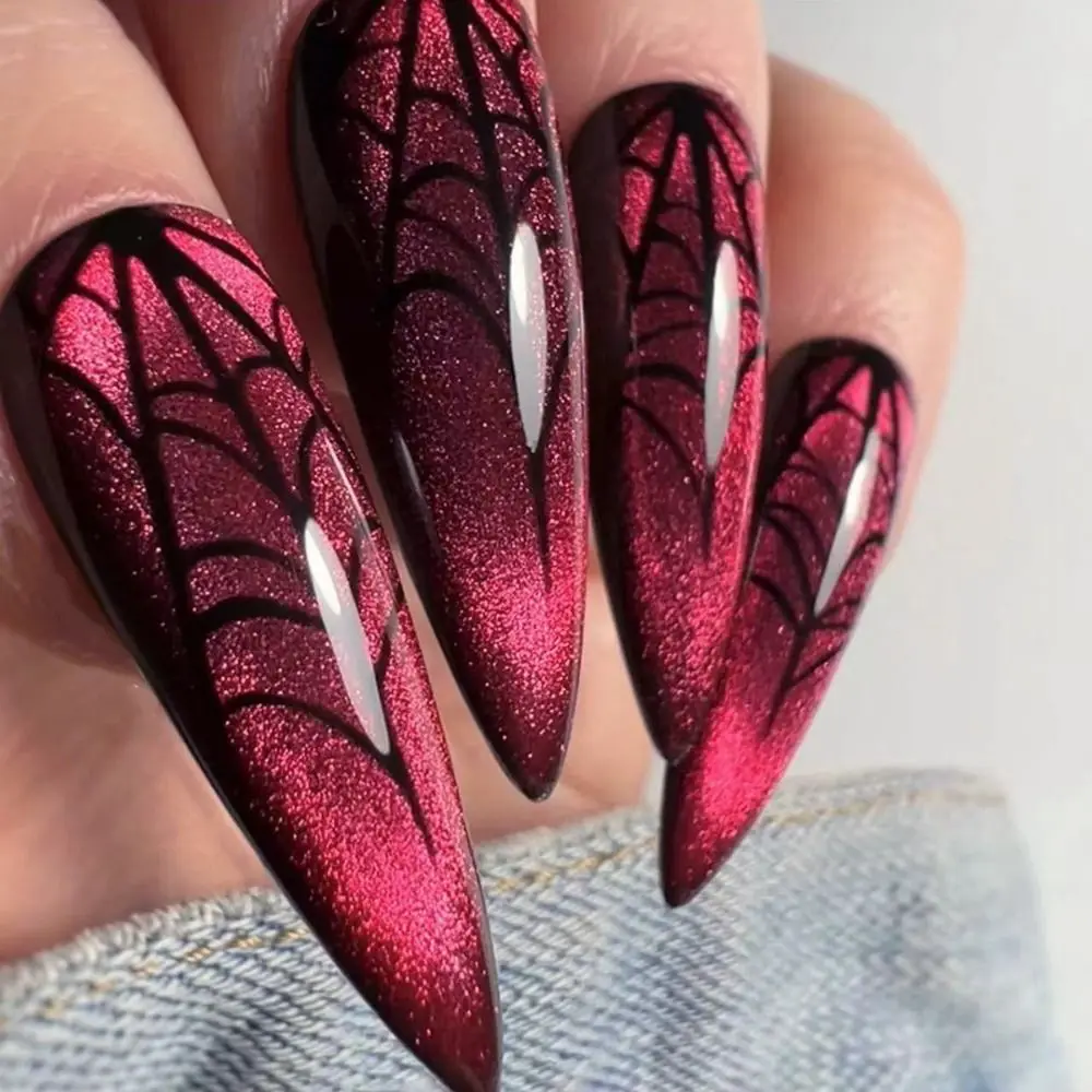 Visual Impact Halloween Press on Nails Festive Atmosphere Various Styles Halloween Fake Nails DIY Detachable