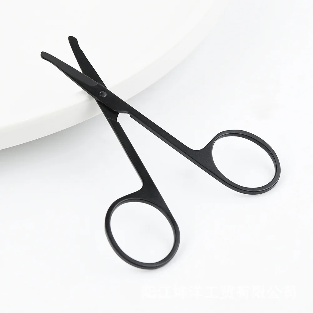 Silver Nose Hair Mini Small Scissors Eyelashes Facial Hair Straight Round Tips For Eyebrows Nail Beards Manicure Stainless Steel