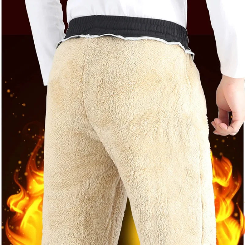Thermal Pants Loose High-waisted Thickened Thermal Pants for Middle-aged and Elderly Dads Winter Velvet Thickened Men's