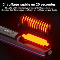 Peigne à cheveux lisses chauffant électrique en céramique, sans fil, Portable, outil de coiffure à ions négatifs, brosse à lisser USB Rechargeable, nouveau 3