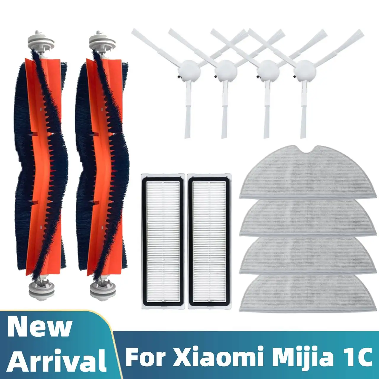 

Фильтр НЕРА Для робота-пылесоса Xiaomi Mijia 1C Mi, основная и боковая щетки, насадка на швабру, запасные части, комплекты, Сменные аксессуары