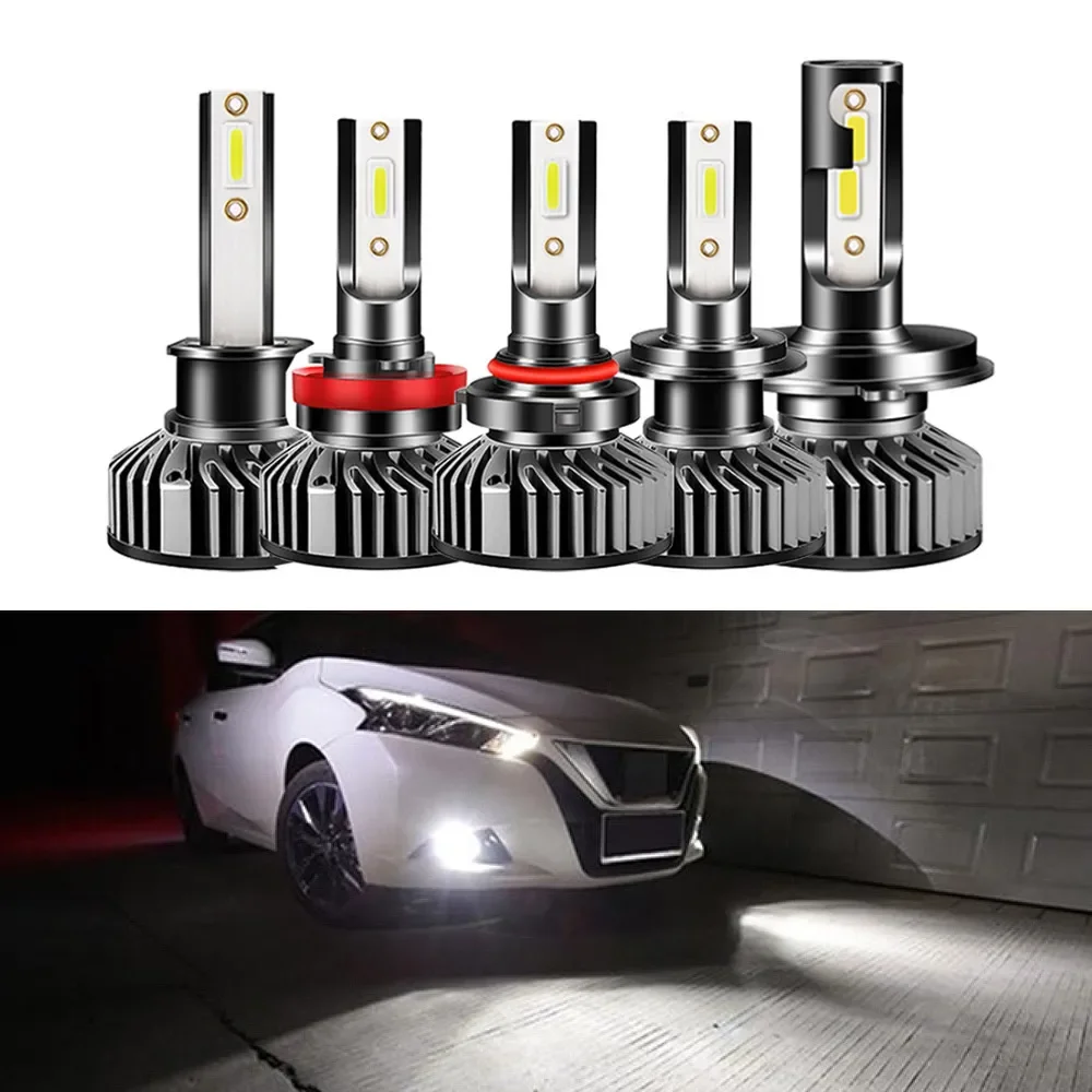 

2X F2 COB CSP Chip Super Bright Car Headlight DRL LED H7 H4 H1 H11 72W 8000LM 6500K 12V DC Auto Lighting Headlamp Fog Light Bulb