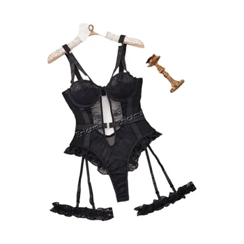 Set di Lingerie con Giarrettiera in Pizzo Floreale Rosso con Choker Intimo Femminile 2022 Reggiseno con Ferretto e Perizoma Set di Biancheria Intima da Donna