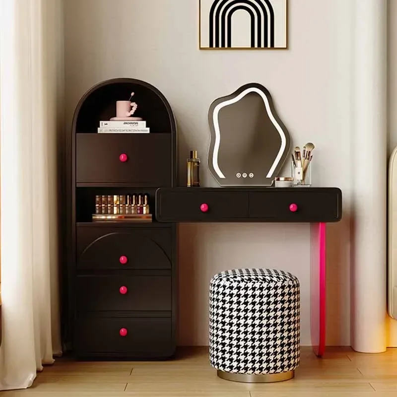 Woman Coiffeuse Dressers Dressing Table Mirrors Storage Stool Vanity Table Mirrors Women Minimalist Jeweler Dresser Makeup Stand Tocador De Maquillaje Home Decoration Aesthetic