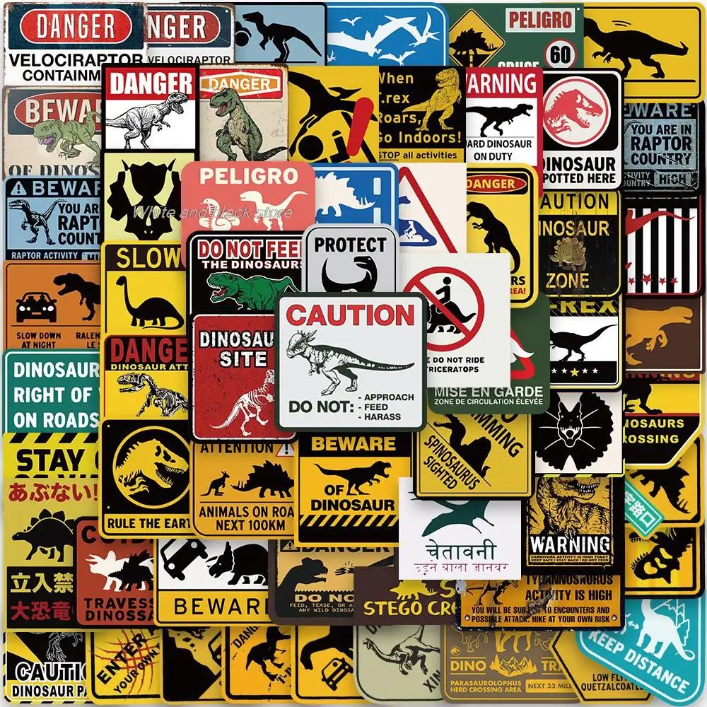 10/60 Pcs Jurassic World Signs Stickers Harajuku Luggage Laptop Decoration Salon Living Room Bicycle Cafe Hip Hop Decal Gift