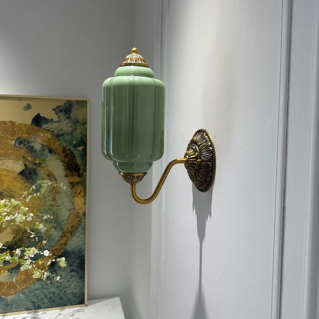 SANDYHA โคมไฟติดผนังสไตล์ฝรั่งเศสย้อนยุค สีครีม สำหรับห้องน้ำ ไฟส่องกระจก LED สำหรับห้องนอน ห้องอาบน้ำ ทางเดิน ตกแต่งบ้าน 1