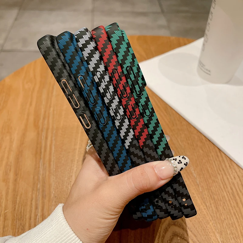 Luxury Carbon Fiber Pattern Soft TPU Anti-Fingerprint Phone Case Cover