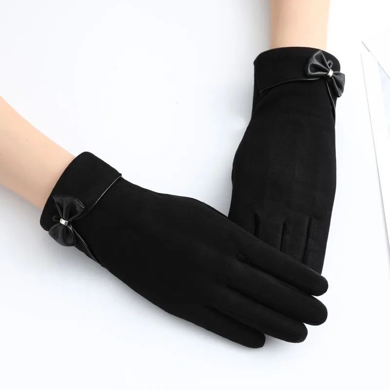 thumbnail image 1 of Women's Touch Screen Windproof Winter Gloves with Velvet Lining and Solid Color, 1 of 5