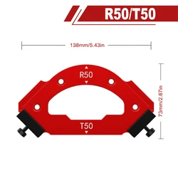 Radius Jig for Precision Woodworking, Reusable Corner Positioning Tool (R50 - T50)