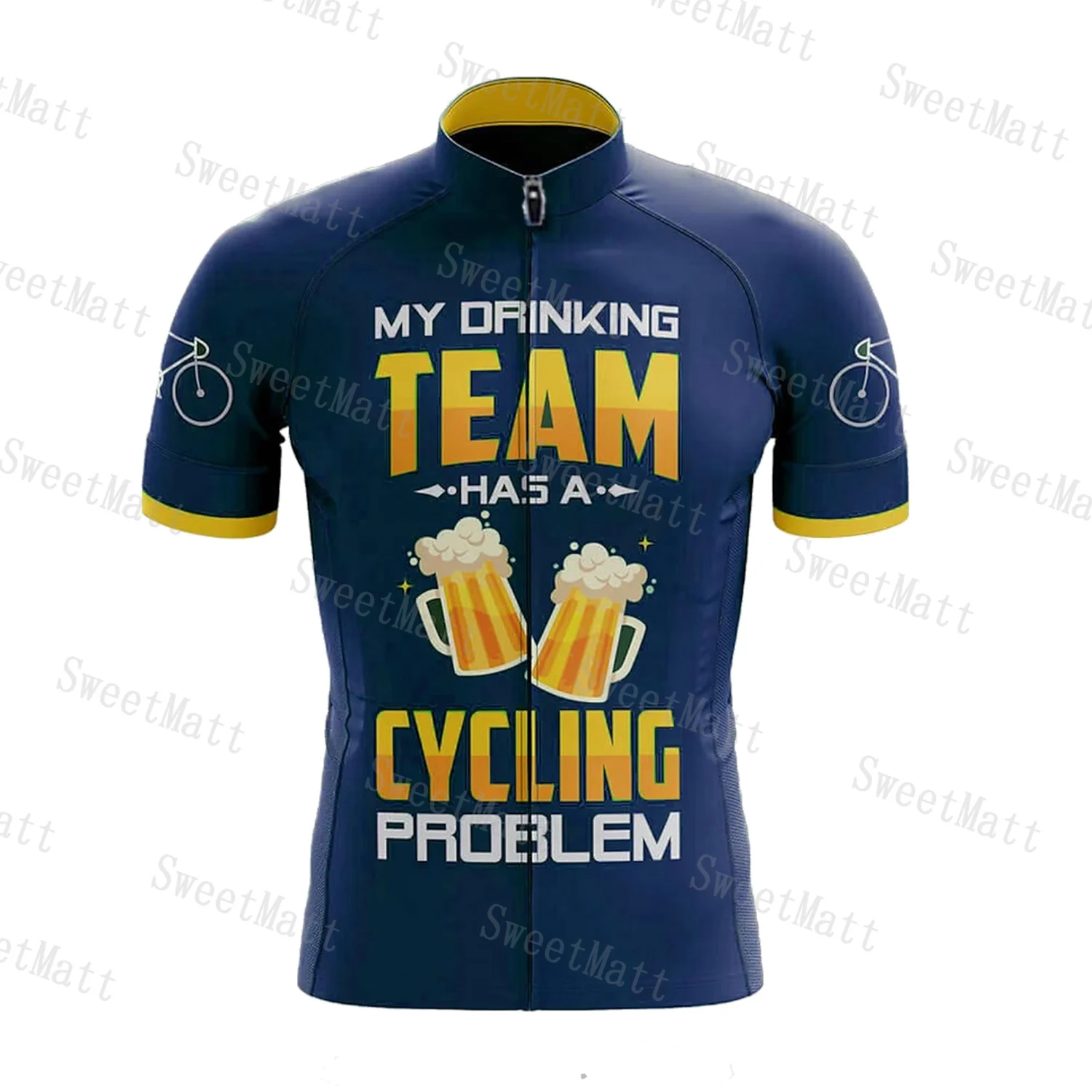 thumbnail image 1 of Colección clásica de cerveza retro, camiseta de ciclismo de secado rápido, para motociclismo, carreras, cross country, equipo, bicicleta, deportes esenciales, manga corta, 1 of 5