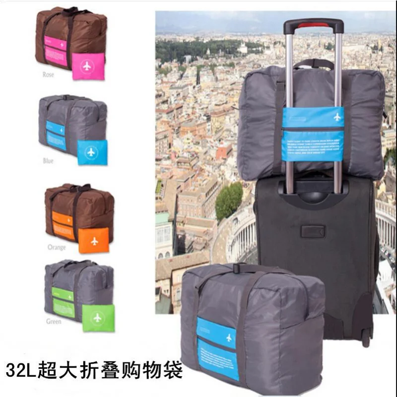 New Large 32L Folding Travel Bag Men Women Large Capacity Waterproof Flight Bag Portable Storage Female Luggage Backpack