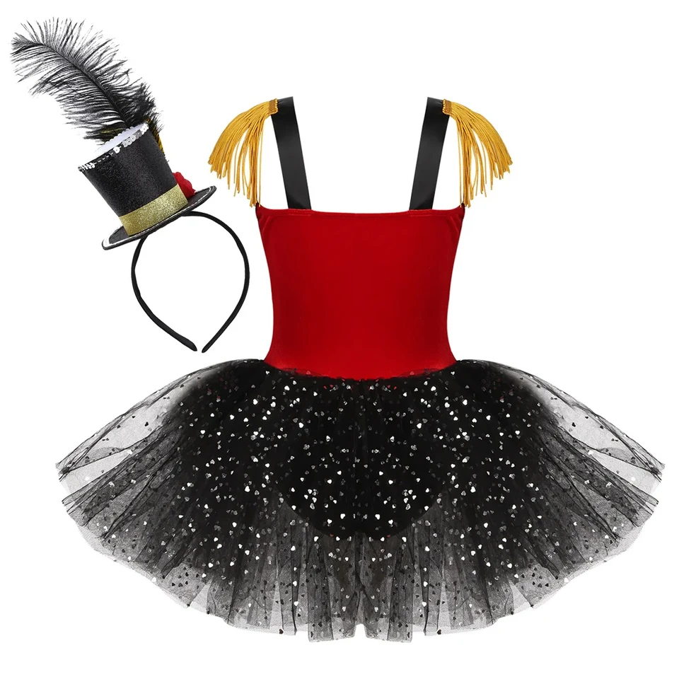 Costume da circo per ragazze, senza maniche, direttore di