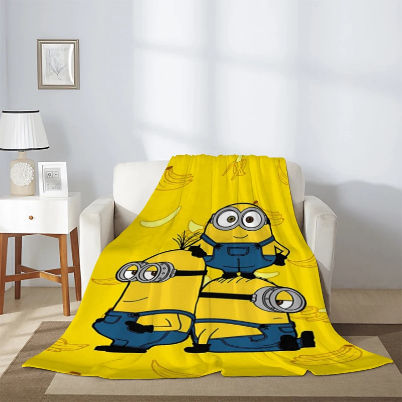 

Decorative Sofa Blanket Cartoon Cute M-Minions Fluffy Soft Blankets for Winter Knee Microfiber Bedding Warm Fleece Thick Custom