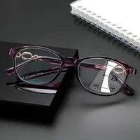 Multifocal Progressive Reading Glasses Women Anti Blue UV Protect EyesGlasses Retangle Frame Eyewears +1.0~+4.0 1