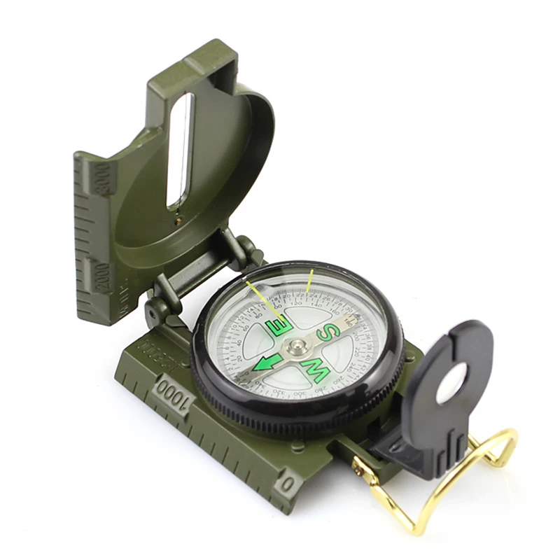 Portable Army Green Lensatic Compass for Camping Hiking