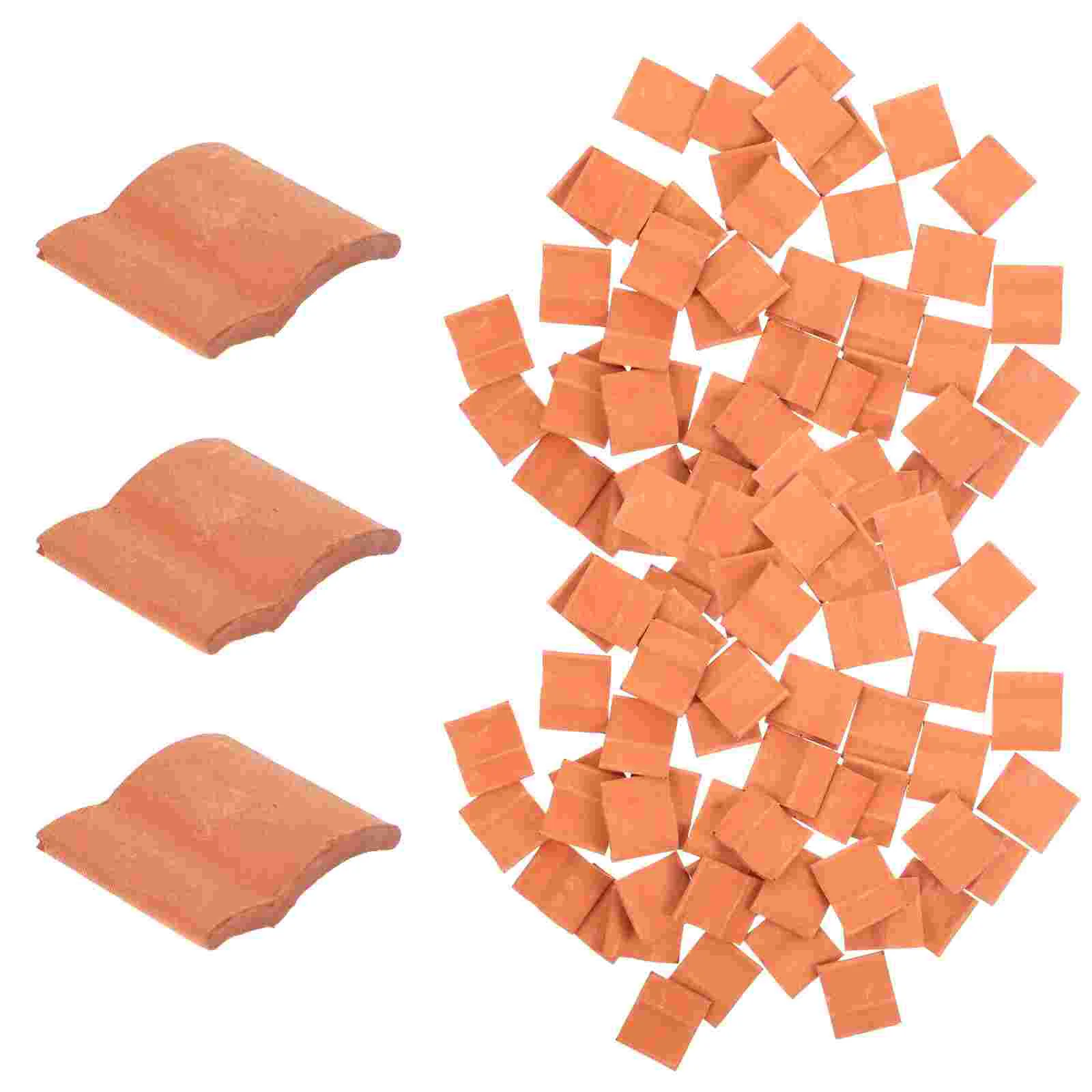 

50 Pcs Mini Bricks Sand Table Landscaping Roof Tiles Miniature Red Wall DIY Lifelike Small Decors Model Props Manual