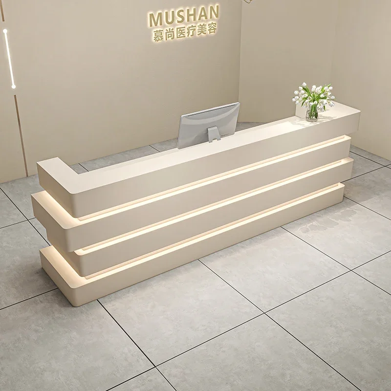 Reception Desk Balie Executive Counter Cosmetics Cashier Customer Center Checkout Podium Front Beauty Salon Store Store Counters