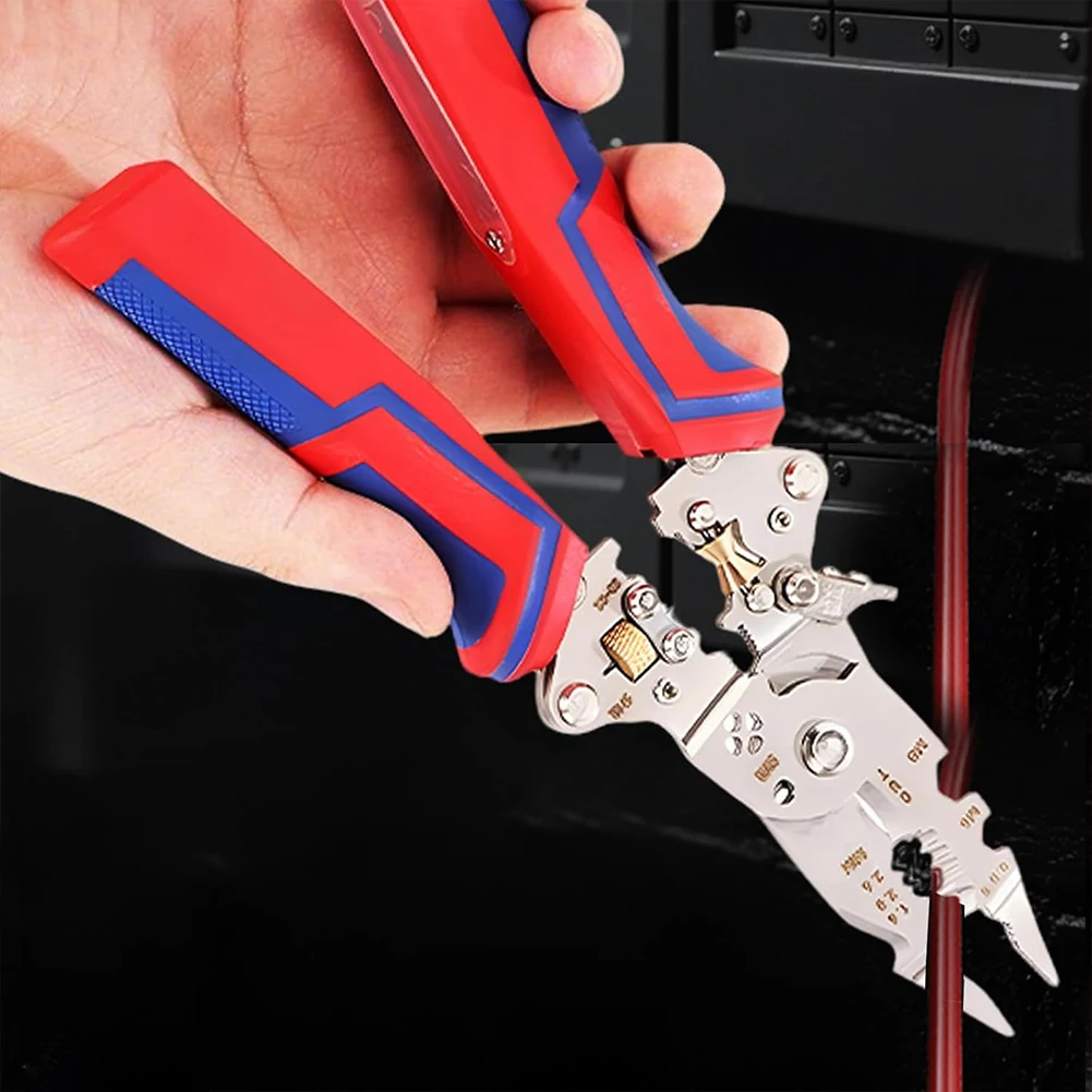 13-in-1 Foldable Decrustation Plier with Voltage Tester Wire Repair Tool Pliers Cable Scissors for Cutting and Pulling Wires
