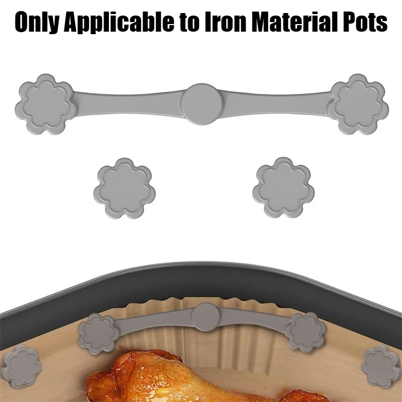 Silicone Air Fryer Magnetic Buckle for Securing Parchment Paper and Preventing Liner Burning
