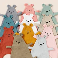 Cute Bear Baby Cotton Comforter Blanket Newborn Sleeping Dolls Rabbit Ears Sleep Toy Soothe Appease Towel Bibs Saliva Towel New 2