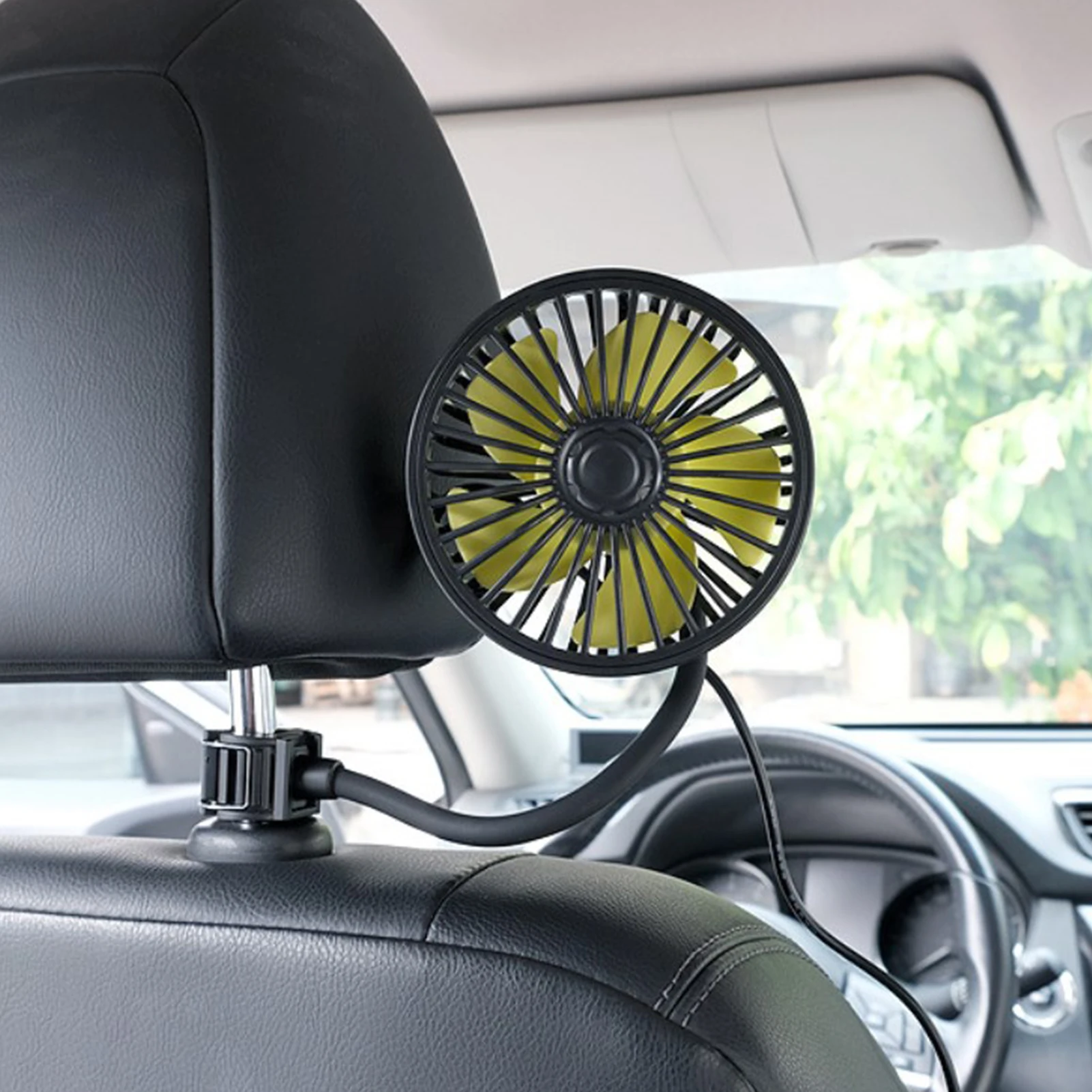 

Car Cooling Fan Auto Back Seat Electric Fan 360 Degree Rotating Vehicle Fan Portable 5V 3 Speeds USB Car Fan For Car Accessories