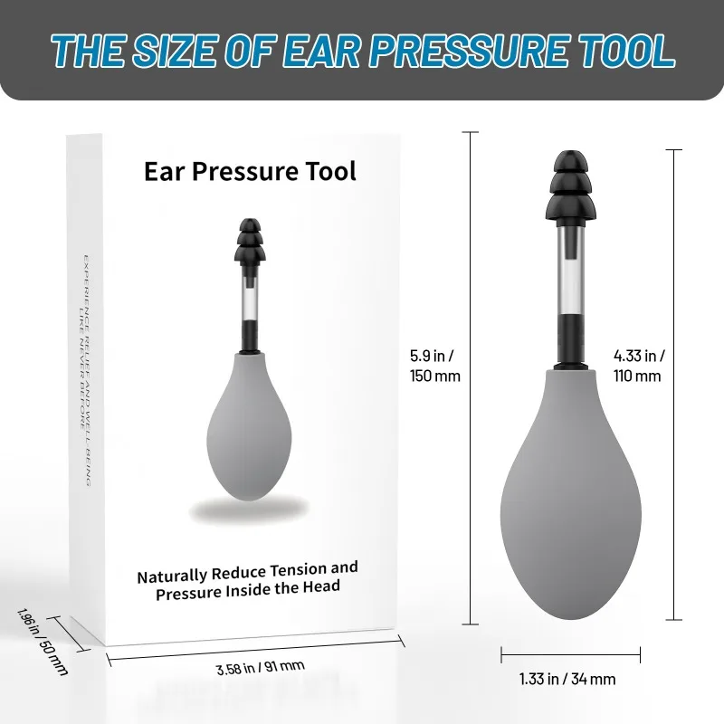 Ear Pressure Relief Device - Natural Stimulation for Inner Ear Balance,  Relaxation Tool for Stress & Flight Pressure Adjustment