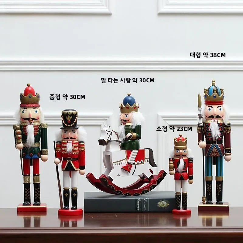 창의적인 호두까기 인형 병사 인형 작은 장식품 어린이 방 침실 장식 가족 거실 데스크탑 장식