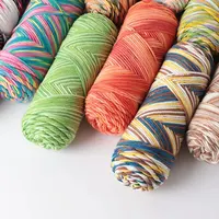 2 PCs Colorful 5-strand Dyed Milk Cotton Baby Sweater Yarn Self Woven Scarf Medium Thick Handmade DIY Woven Crochet Material Bag