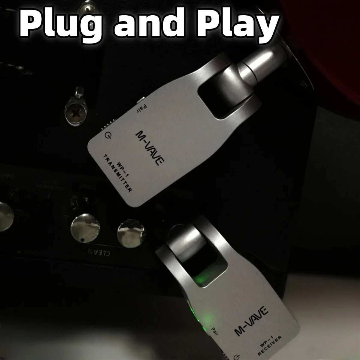 M-VAVE WP-1 2.4G Wireless Guitar System Transmitter/Receiver Ultra-Low Latency w/4 Channels 30M Transmission Range 280&deg;Rotatable