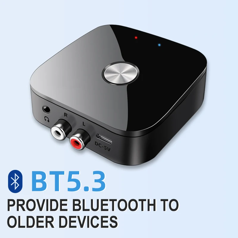 Récepteur Bluetooth 5.1 Pour Enceintes Filaires – Connexion RCA/jack 3,5 Mm, Batterie 12h, Portée 30 M