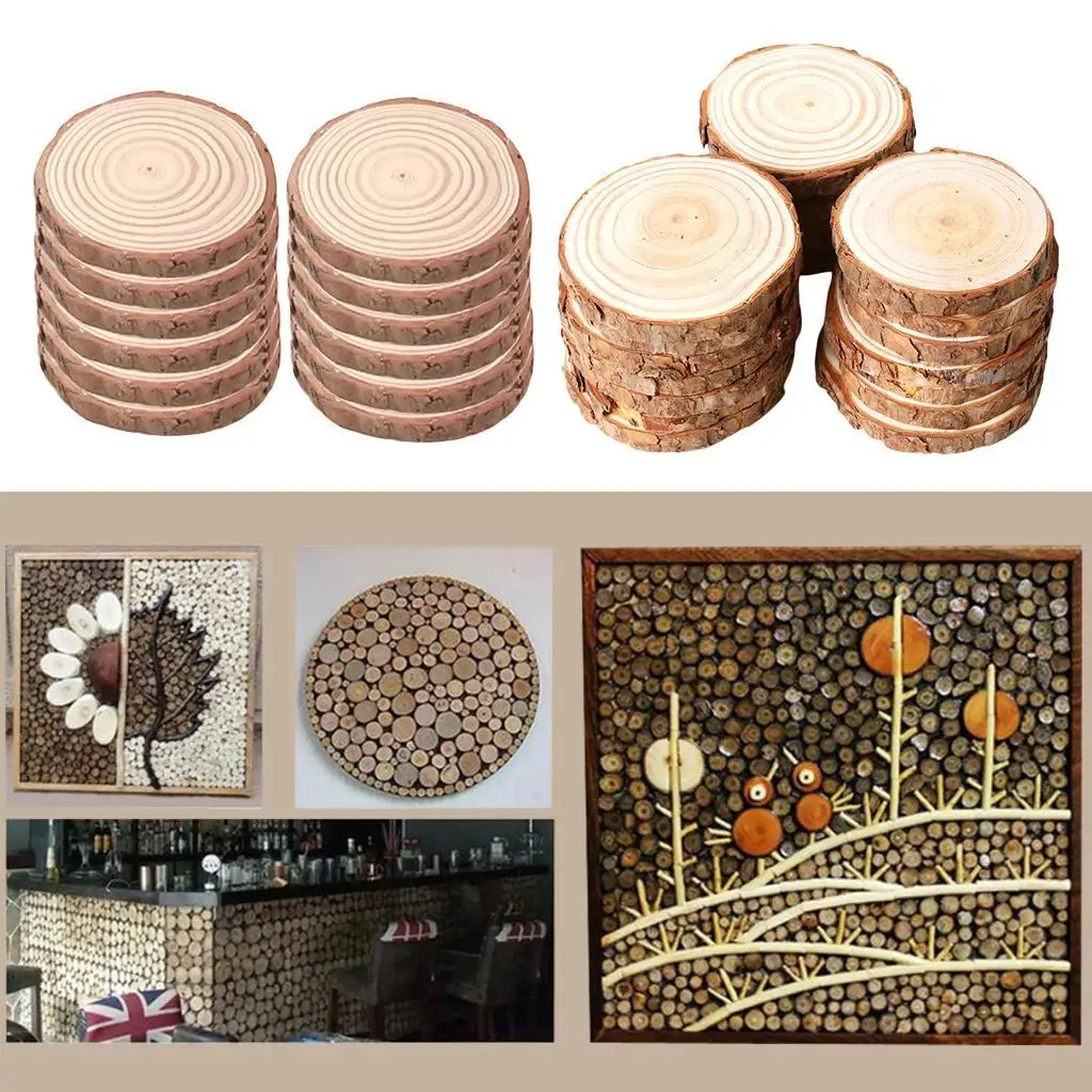 Log Of Wood Natural Round Slice Tree Bark Discs Cake Rustic Wooden