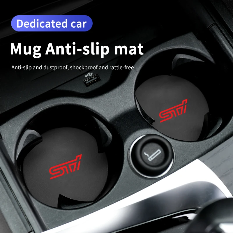 2PCS Car Coasters Water Cup Holder Pad Non-slip Cup Slot Mats Holder For Subaru Impreza Legacy WRX STI BRZ XV WRC Forester Cross cup holder coasters car coaster pads