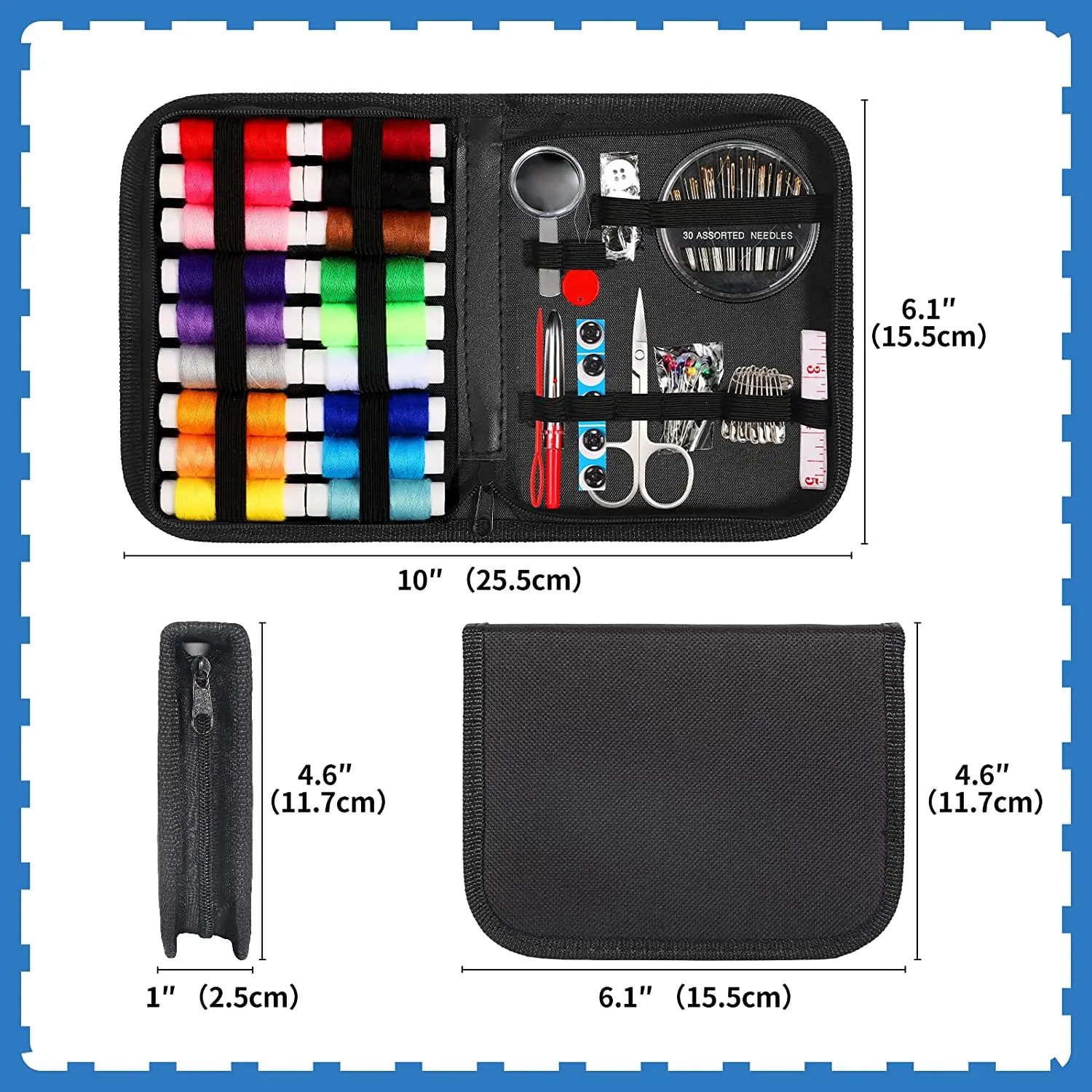 Sewing Kit Compact and Portable for Beginners and Professionals Includes Needles Thread Scissors Other Essential Access