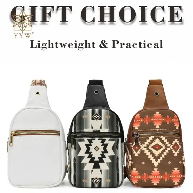 YYW Women's Crossbody Sling Bag - PU Leather Chest Purse With Multiple Pockets