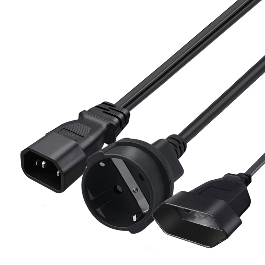 JORINDO IEC320 AC  ڵ, C14 3  -   ǥ   ª ̺, C14 to EU4.0 + EU4.8MM